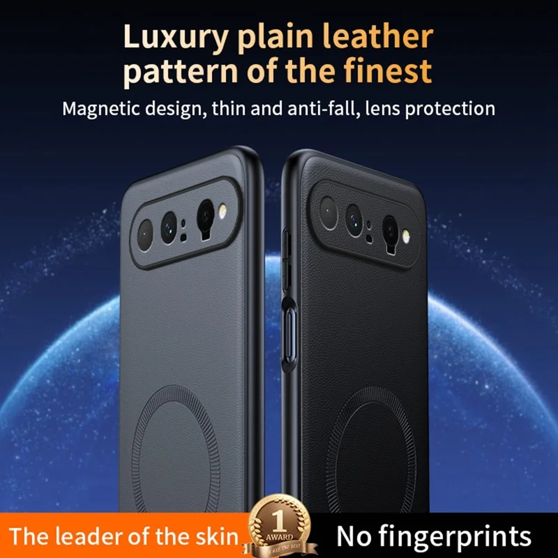 For Huawei Pura X View Magnetic Case Leather Coated TPU + PC Phone Cover - Black
