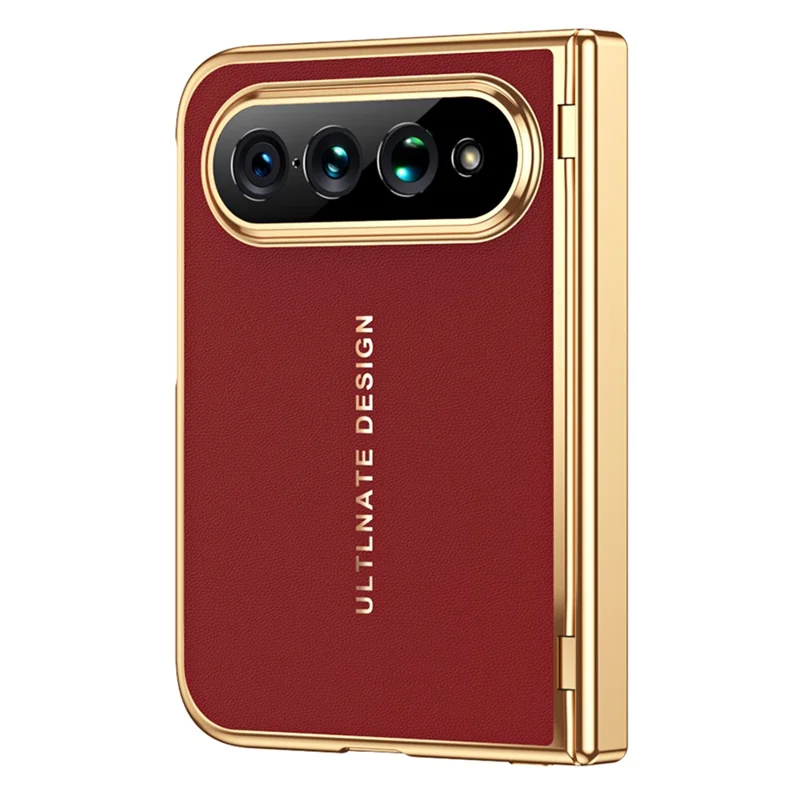 For Xiaomi 18 Fold Case with Screen Protector PC + PU Electroplated Full Protection Phone Cover - Red