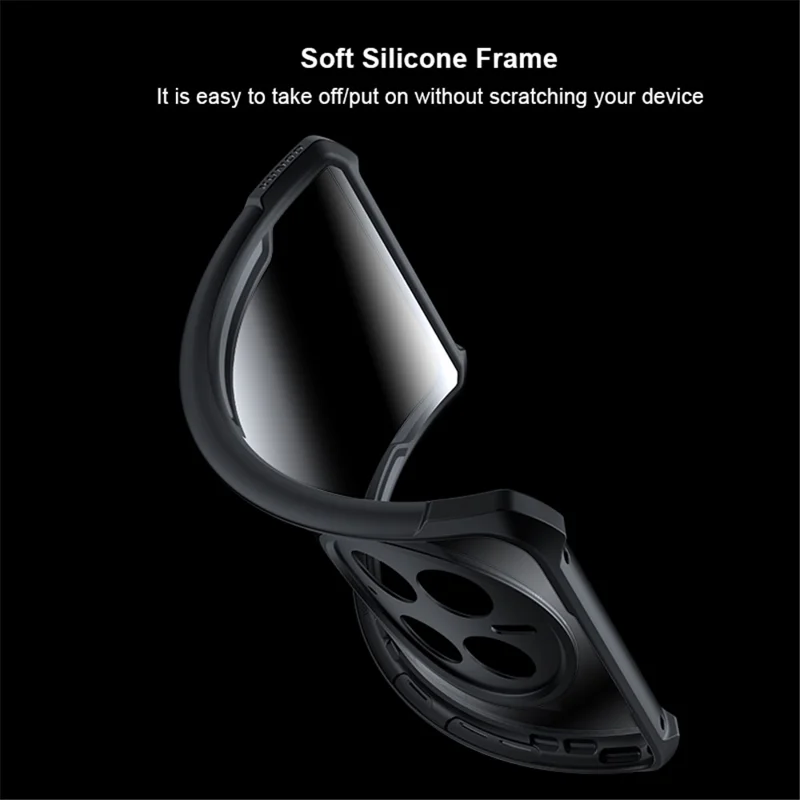 XUNDD For Huawei Mate 50 Pro 4G Drop-proof Phone Case Shock-absorbing Acrylic + TPU Scratch-Proof Mobile Phone Back Cover - Black