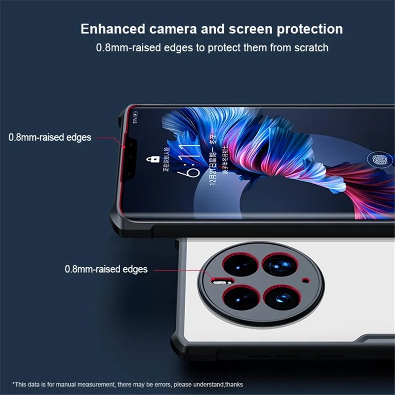 XUNDD For Huawei Mate 50 Pro 4G Drop-proof Phone Case Shock-absorbing Acrylic + TPU Scratch-Proof Mobile Phone Back Cover - Black