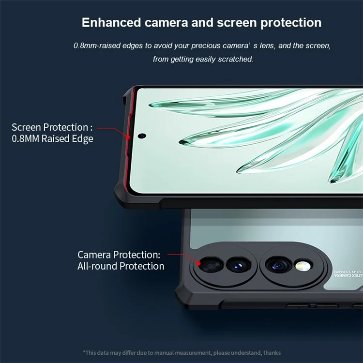 Xundd Für Ehren 70 Pro 5g / 70 Pro + 5G Acryl + Tpu-telefonhülle Schockabsorbing Protective Mobile Zurück - Schwarz