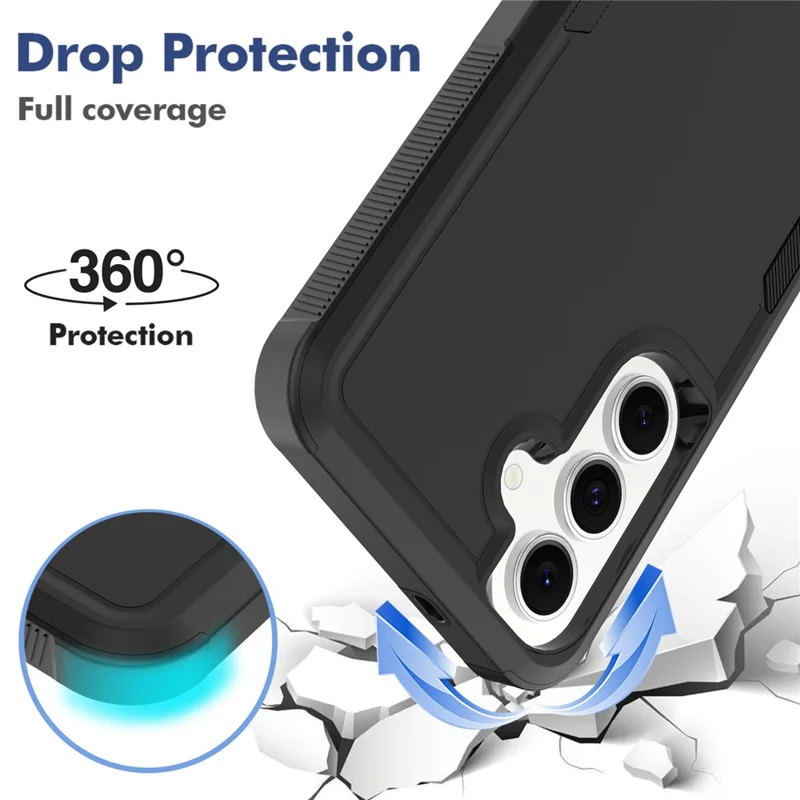For Samsung Galaxy S26 FE / S25 FE Case 2 in 1 PC + TPU Shockproof Phone Cover - Black