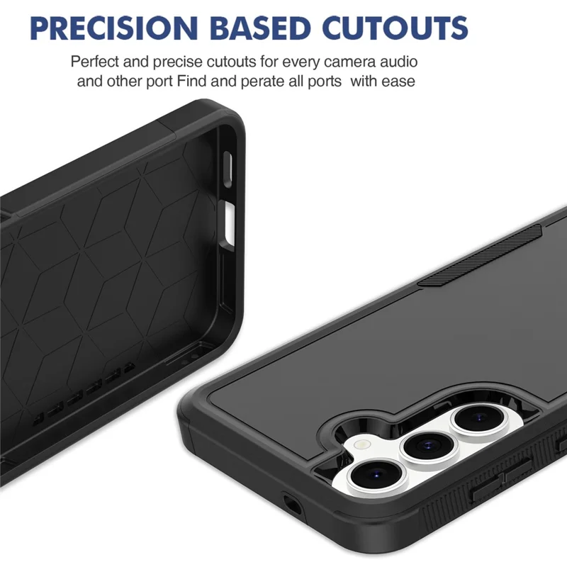 For Samsung Galaxy S26 FE / S25 FE Case 2 in 1 PC + TPU Shockproof Phone Cover - Black