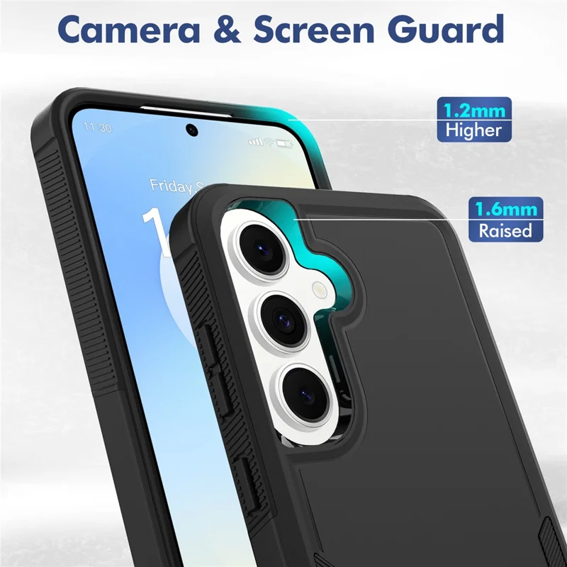For Samsung Galaxy S26 FE / S25 FE Case 2 in 1 PC + TPU Shockproof Phone Cover - Black