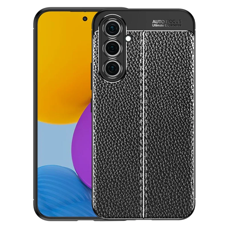 Soft TPU Case for Samsung Galaxy A54 5G, Litchi Texture Anti-scratch Protective Phone Cover - Black