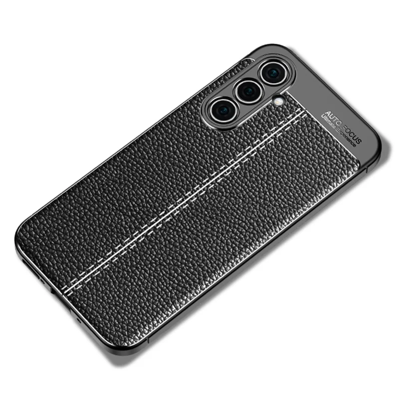 Soft TPU Case for Samsung Galaxy A54 5G, Litchi Texture Anti-scratch Protective Phone Cover - Black