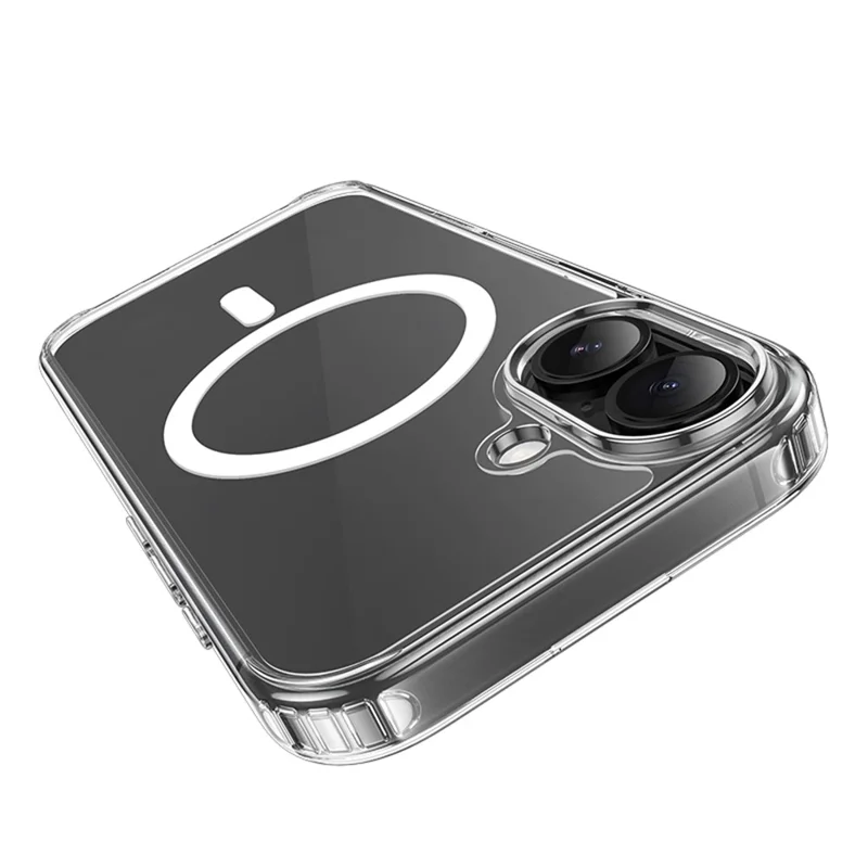 HOCO for iPhone 17 Magnetic Case TPU + PC Airbag Shockproof Clear Phone Cover - Transparent