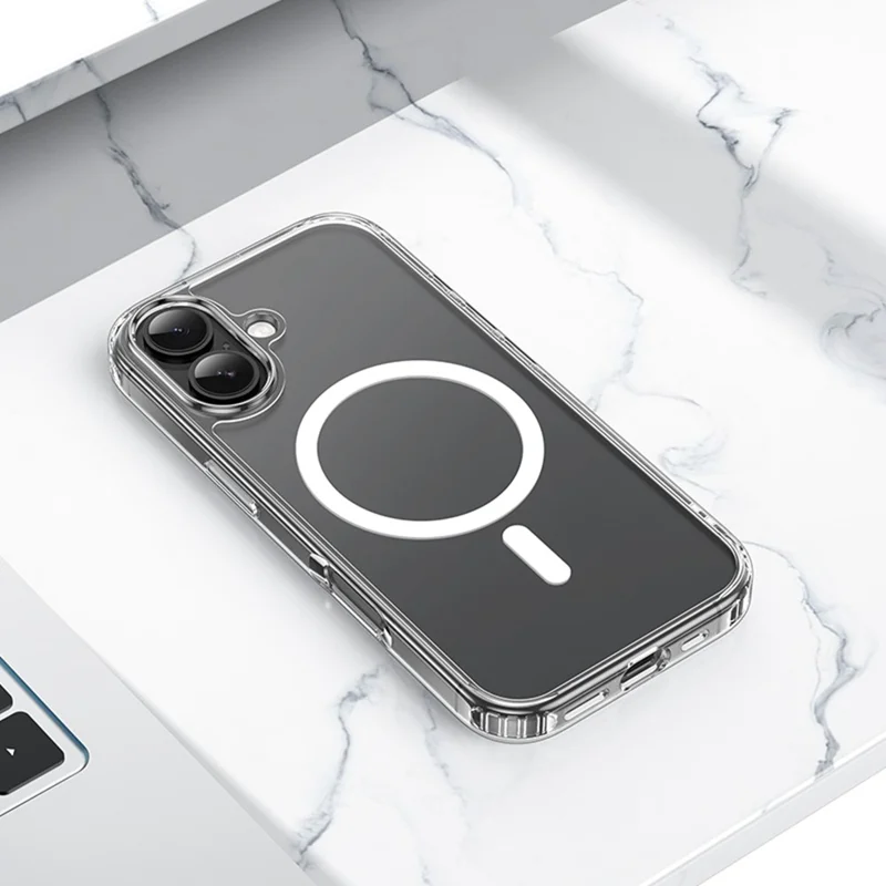 HOCO for iPhone 17 Magnetic Case TPU + PC Airbag Shockproof Clear Phone Cover - Transparent