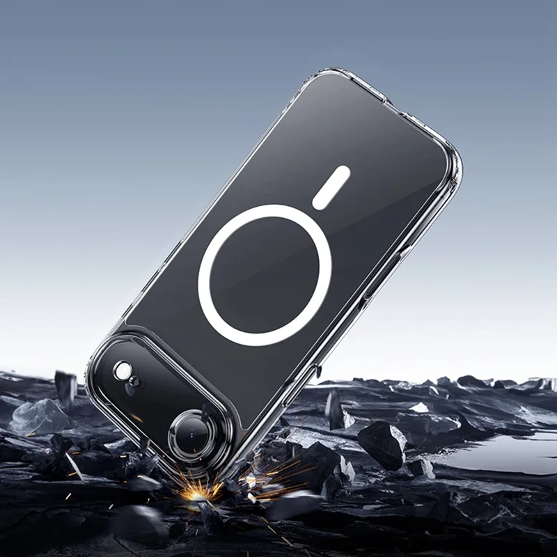 HOCO for iPhone Air Magnetic Case TPU + PC Airbag Shockproof Clear Phone Cover - Transparent