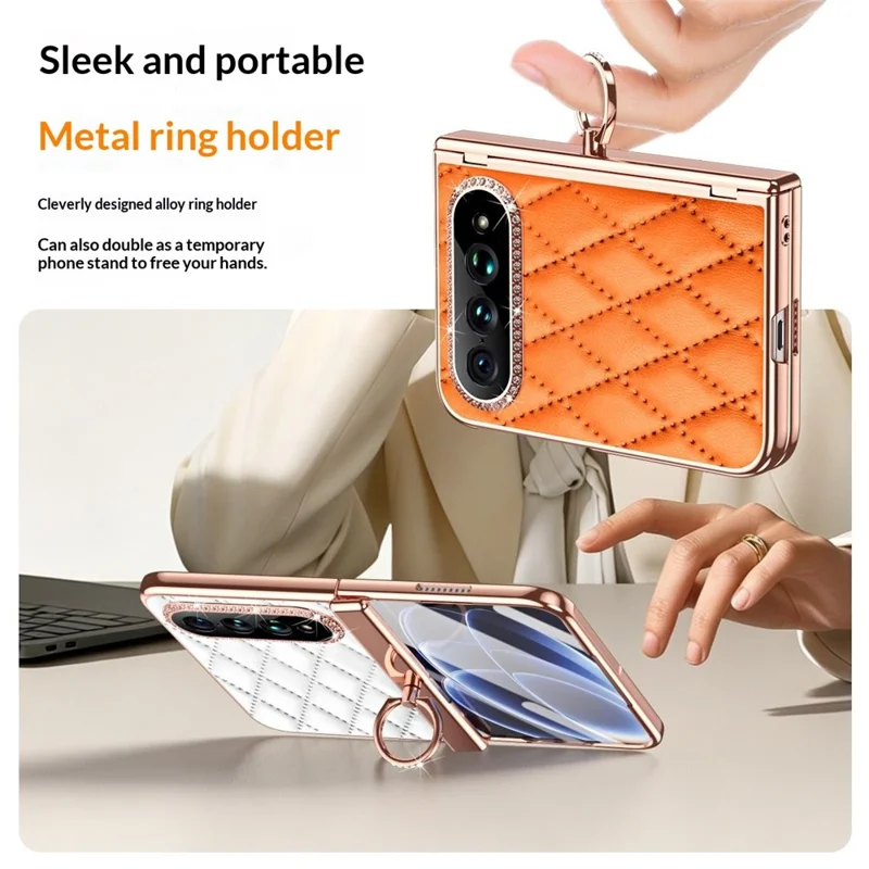 For Xiaomi 18 Fold Case Quilted Leather Phone Cover with Ring Holder / Screen Film - Wine Red