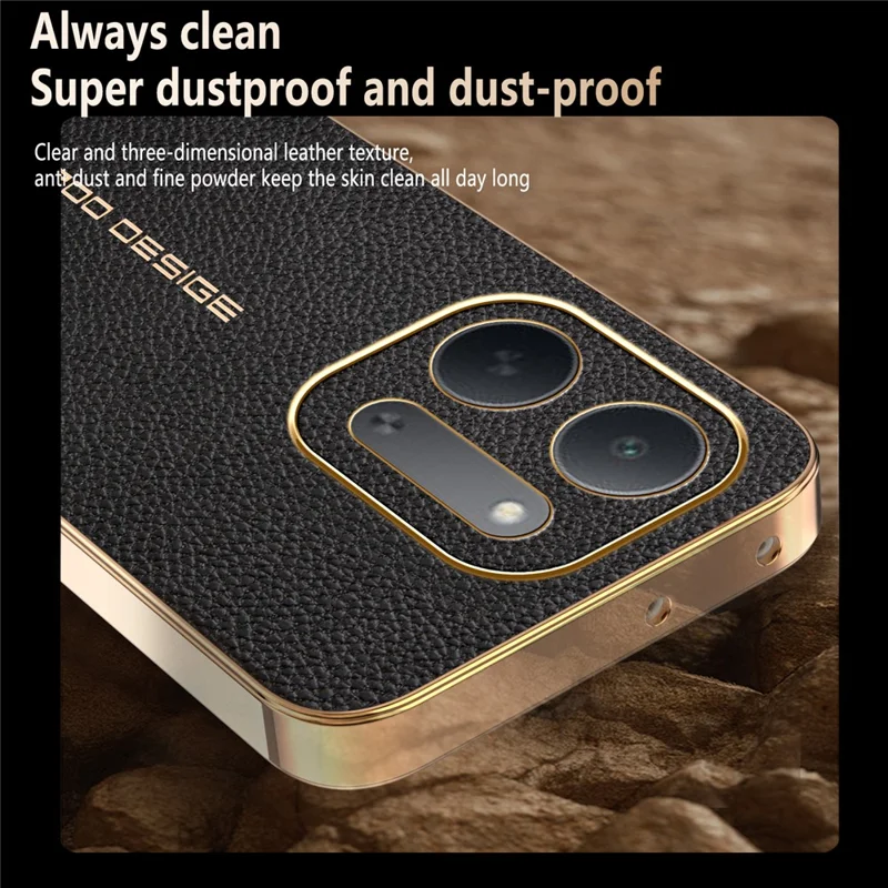 For Xiaomi Redmi 17C 5G Case Anti Scratch Litchi Texture TPU Leather PU Phone Back Cover - Black