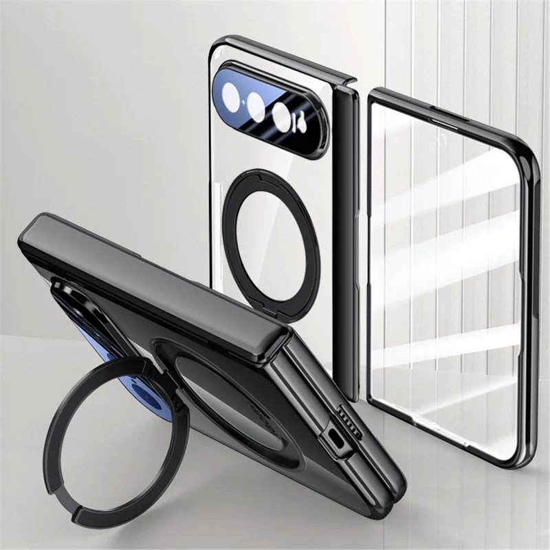 Cover Magnetico per Xiaomi 18 Fold con Supporto Stand e Cornice Elettrodeposizione, Protezione Integrale in PC con Pellicola Integrata - Nero