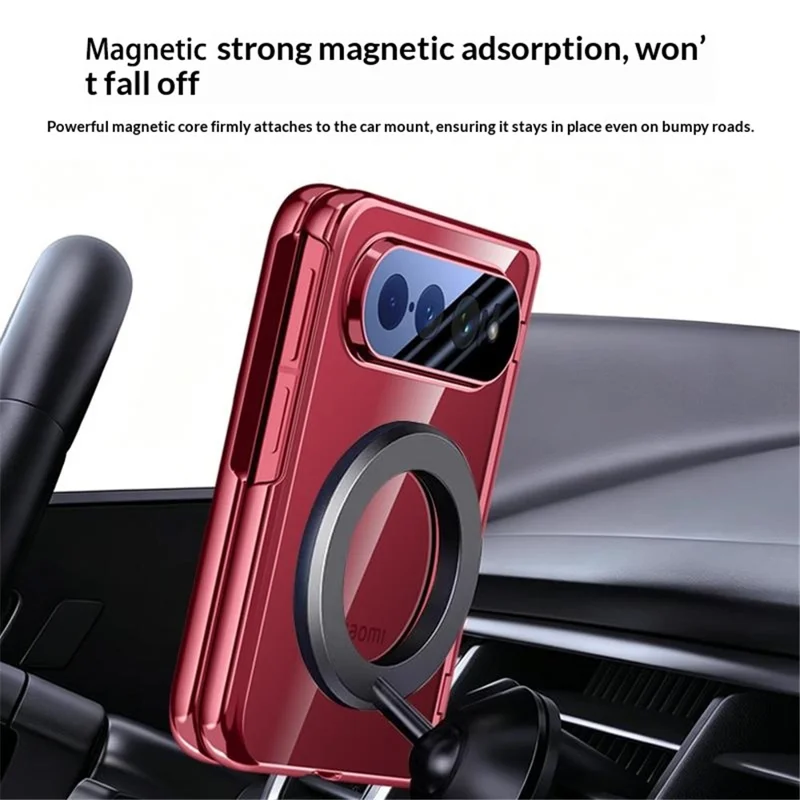 Cover Magnetico per Xiaomi 18 Fold con Supporto Stand e Cornice Elettrodeposizione, Protezione Integrale in PC con Pellicola Integrata - Nero