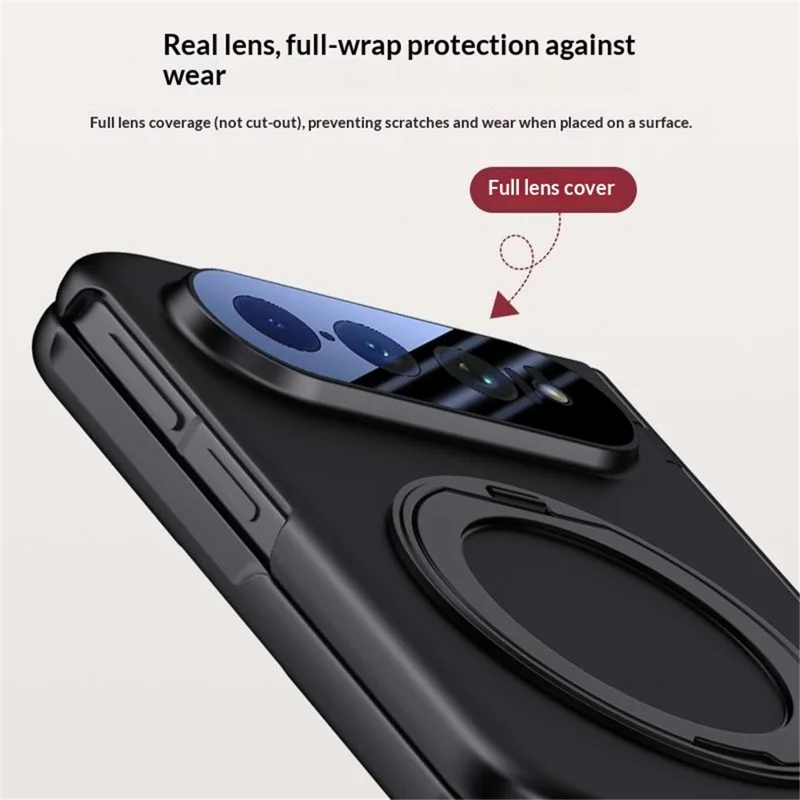 For Xiaomi 18 Fold Case Kickstand Skin Touch PC Phone Cover Built-In Screen Protector - Red
