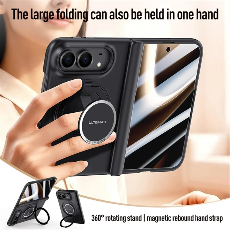For iPhone Duo Case with HD Screen Protector Kickstand Matte PC Phone Cover - Black