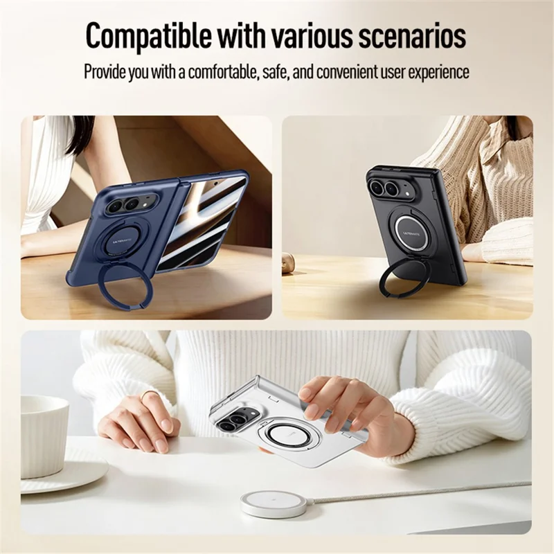 For iPhone Duo Case with HD Screen Protector Kickstand Matte PC Phone Cover - Black