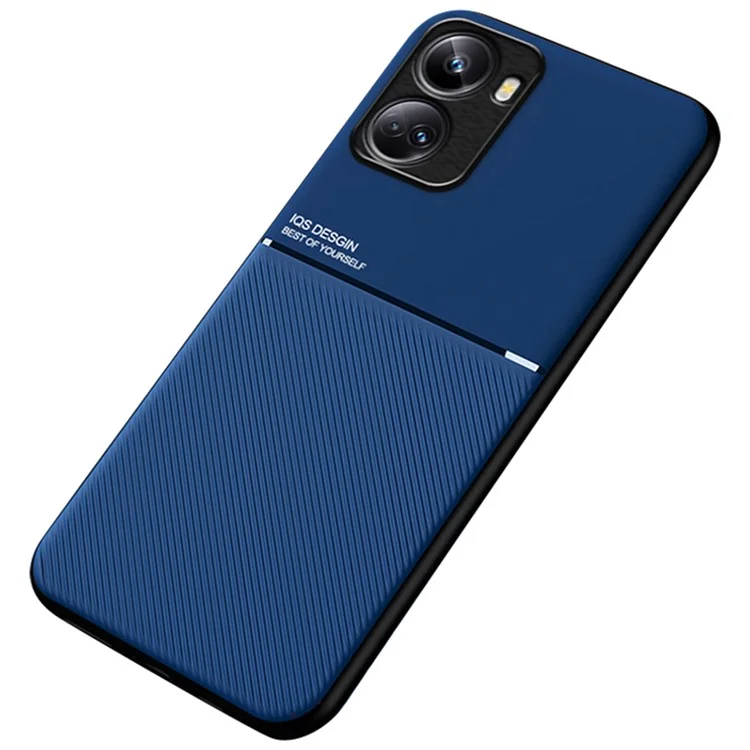 Rückschale Für Huawei Nova 10 SE 4G, Leitungen Geprägter PU -leder+tpu Telefon Hülle Autohalterung Metallblatt Smartphone -abdeckung - Blau