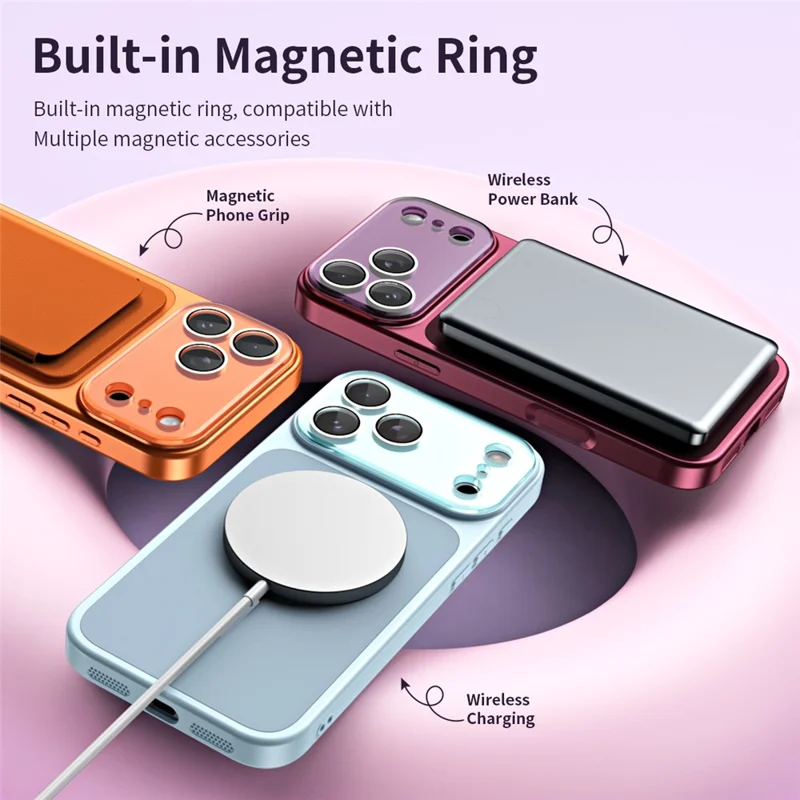 For iPhone 18 Pro / 17 Pro Magnetic Case TPU + Liquid Silicone Full Lens Coverage Protection Phone Cover - Sky Blue