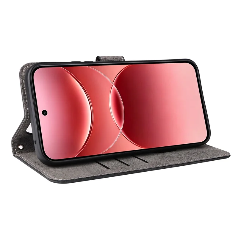 For Oppo A7 Pro 5G Wallet Case RFID Blocking PU Leather Phone Cover Stand with Strap - Black