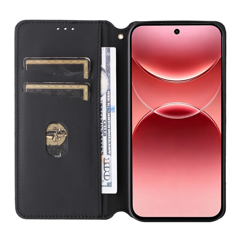 For Oppo A7 Pro 5G Case Wallet Rhombus Imprinted PU Leather Phone Cover - Silver