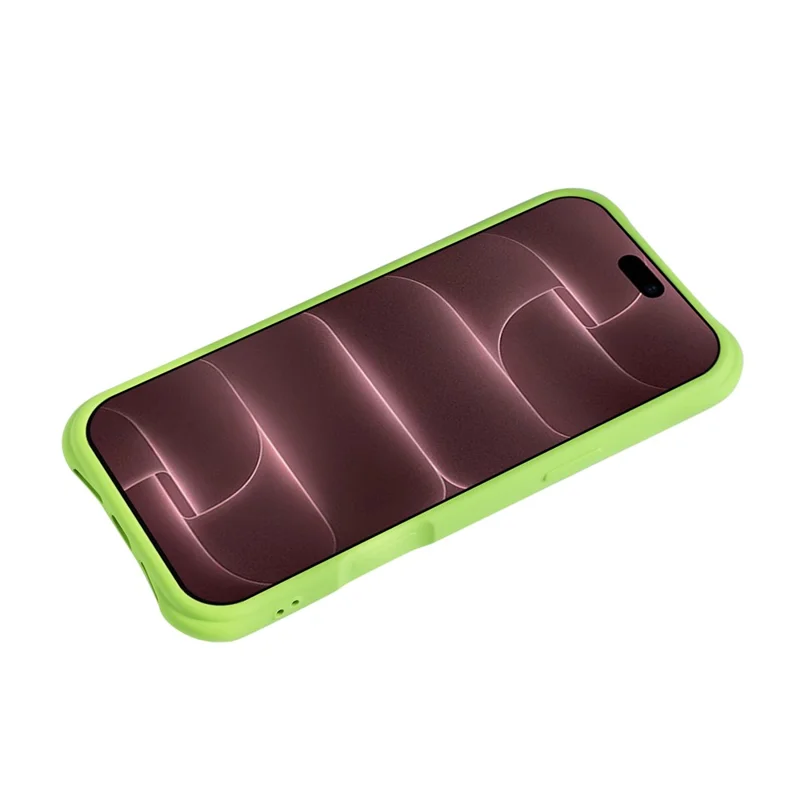 Til iPhone 18 Pro Max / 17 Pro Max Magnetisk Hylster med Farveblokdesign og Bølgestruktur i PC + TPU Telefonbagdæksel - Grøn