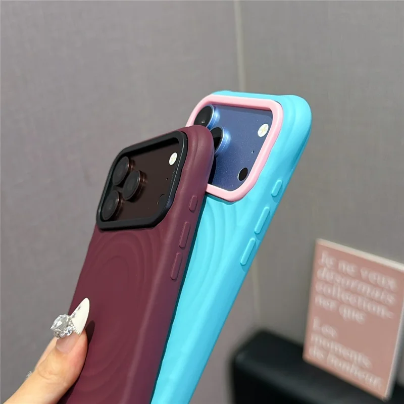 Til iPhone 18 Pro Max / 17 Pro Max Magnetisk Hylster med Farveblokdesign og Bølgestruktur i PC + TPU Telefonbagdæksel - Grøn