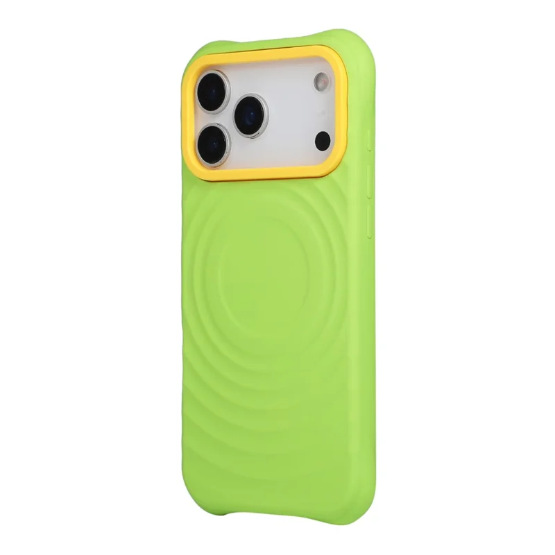 Til iPhone 18 Pro Max / 17 Pro Max Magnetisk Hylster med Farveblokdesign og Bølgestruktur i PC + TPU Telefonbagdæksel - Grøn