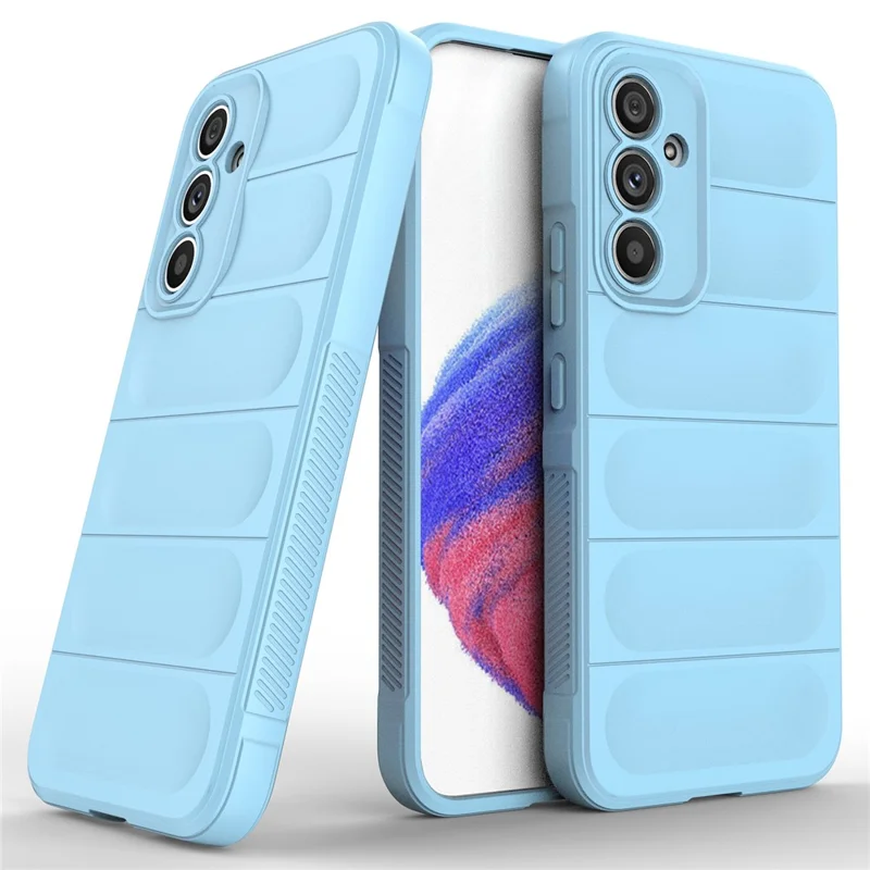 For Samsung Galaxy A54 5G Rugged Back Drop-proof Cell Phone Case Flexible TPU Protective Cover - Baby Blue