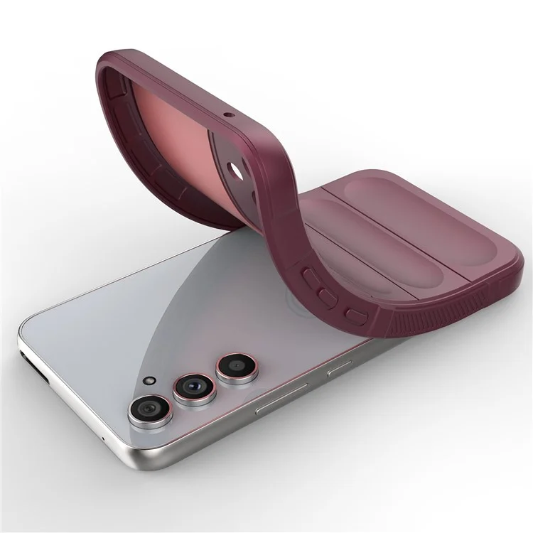 Für Samsung Galaxy A54 5G Robust Rückseite Drop-proof Handyhülle Flexible TPU Schutzhülle - Weinrot