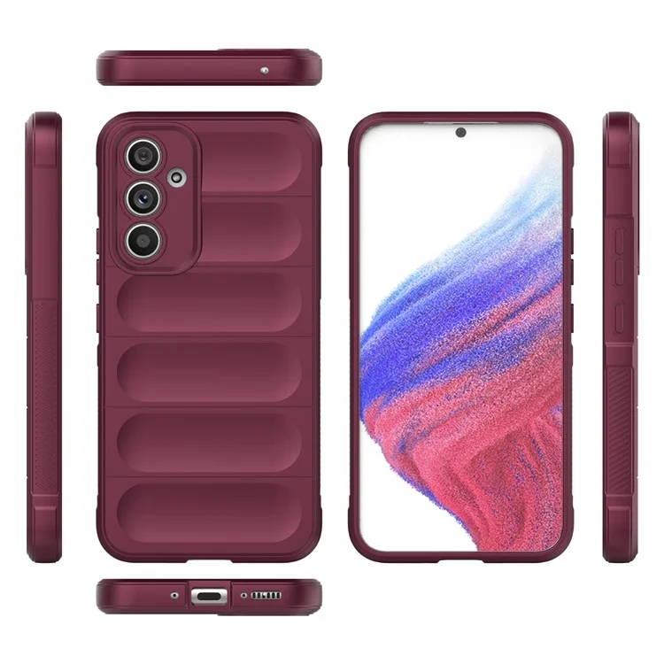 Für Samsung Galaxy A54 5G Robust Rückseite Drop-proof Handyhülle Flexible TPU Schutzhülle - Weinrot