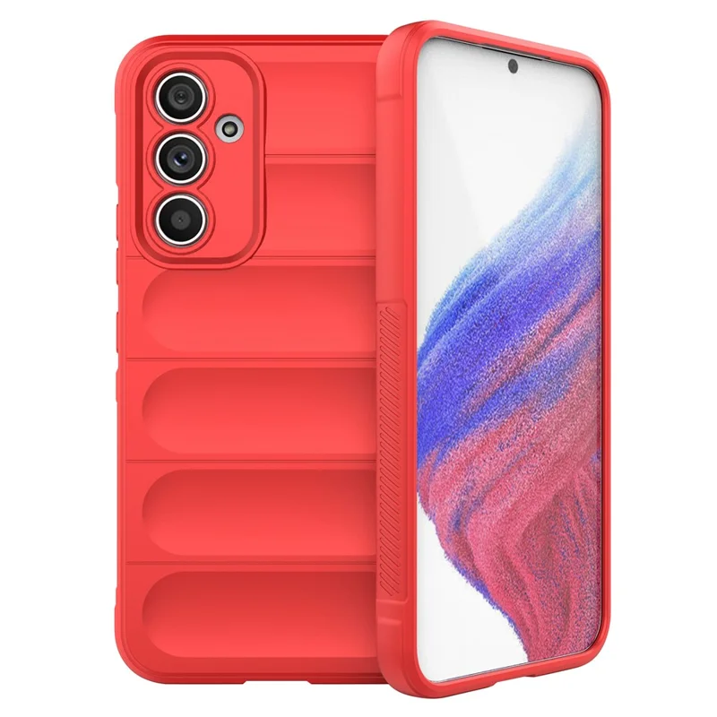 For Samsung Galaxy A54 5G Rugged Back Drop-proof Cell Phone Case Flexible TPU Protective Cover - Red