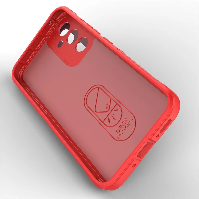 For Samsung Galaxy A54 5G Rugged Back Drop-proof Cell Phone Case Flexible TPU Protective Cover - Red