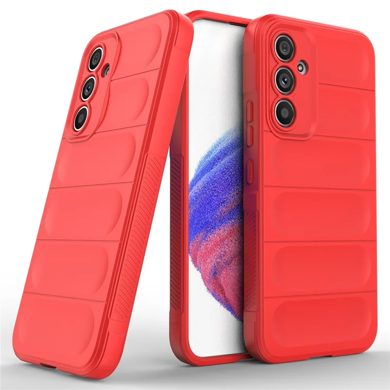 For Samsung Galaxy A54 5G Rugged Back Drop-proof Cell Phone Case Flexible TPU Protective Cover - Red