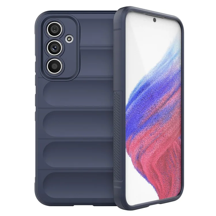 Для Samsung Galaxy A54 5G Прочный защитный чехол для сотового телефона с задней частью, устойчивой к падению, гибкий защитный чехол из ТПУ - темно-синий