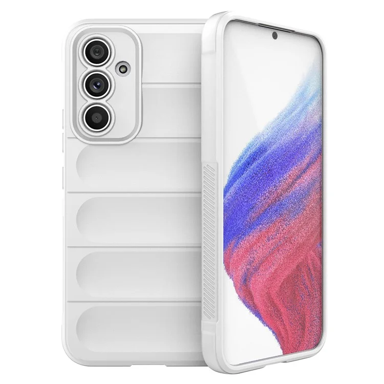 For Samsung Galaxy A54 5G Rugged Back Drop-proof Cell Phone Case Flexible TPU Protective Cover - White