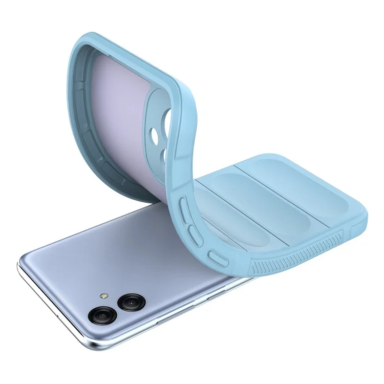 Pour Samsung Galaxy A04e 4G / F04 4G / M04 4G Housse de protection arrière souple et robuste anti-rayures et anti-chocs - Bleu bébé