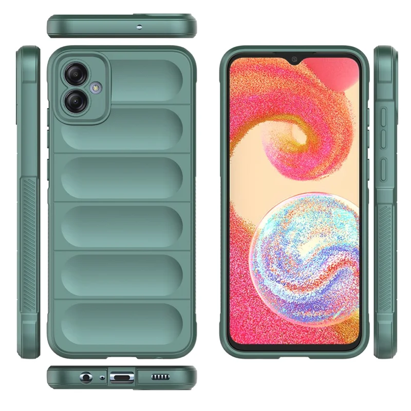 For Samsung Galaxy A04e 4G / F04 4G / M04 4G Soft Rugged Back Cover Anti-scratch Drop-proof Phone Protective Case - Green