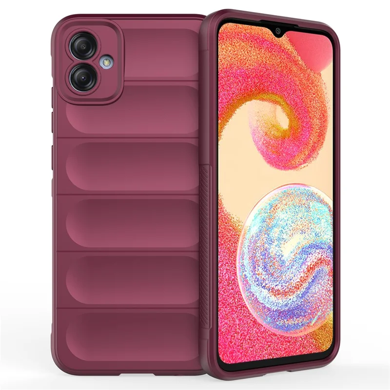 For Samsung Galaxy A04e 4G / F04 4G / M04 4G Soft Rugged Back Cover Anti-scratch Drop-proof Phone Protective Case - Wine Red