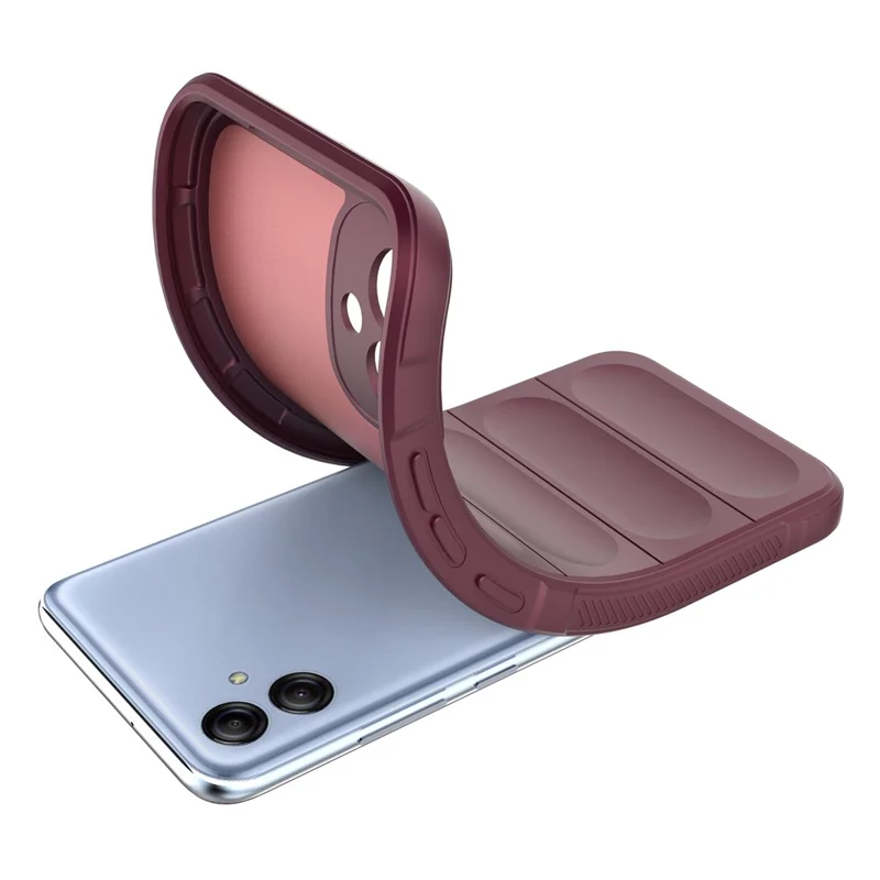 For Samsung Galaxy A04e 4G / F04 4G / M04 4G Soft Rugged Back Cover Anti-scratch Drop-proof Phone Protective Case - Wine Red