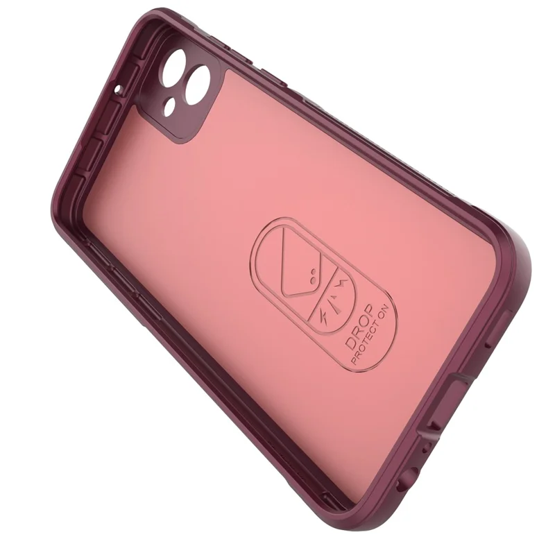 For Samsung Galaxy A04e 4G / F04 4G / M04 4G Soft Rugged Back Cover Anti-scratch Drop-proof Phone Protective Case - Wine Red