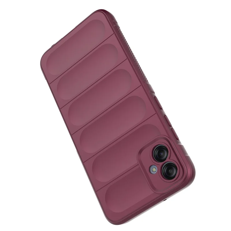 For Samsung Galaxy A04e 4G / F04 4G / M04 4G Soft Rugged Back Cover Anti-scratch Drop-proof Phone Protective Case - Wine Red