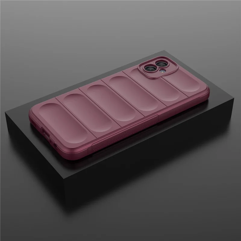 For Samsung Galaxy A04e 4G / F04 4G / M04 4G Soft Rugged Back Cover Anti-scratch Drop-proof Phone Protective Case - Wine Red