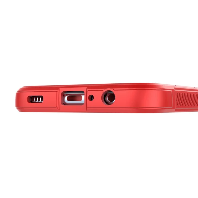 For Samsung Galaxy A04e 4G / F04 4G / M04 4G Soft Rugged Back Cover Anti-scratch Drop-proof Phone Protective Case - Red