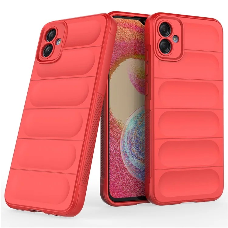 For Samsung Galaxy A04e 4G / F04 4G / M04 4G Soft Rugged Back Cover Anti-scratch Drop-proof Phone Protective Case - Red