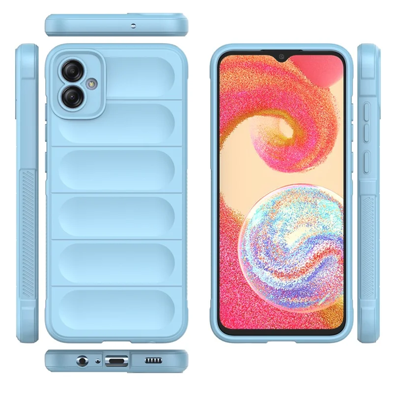 For Samsung Galaxy A04e 4G / F04 4G / M04 4G Soft Rugged Back Cover Anti-scratch Drop-proof Phone Protective Case - Dark Grey