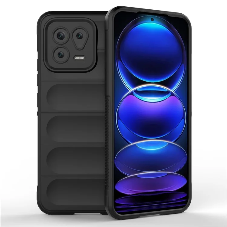 Для Xiaomi 13 5G Rugged Back Cover Drop-proof Protection Flexible TPU Phone Case - Черный