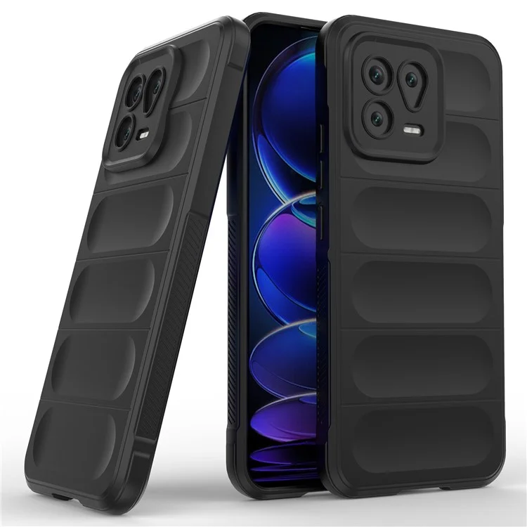 Для Xiaomi 13 5G Rugged Back Cover Drop-proof Protection Flexible TPU Phone Case - Черный