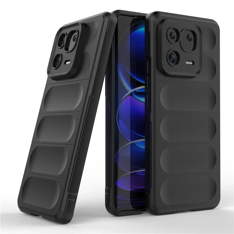 For Xiaomi 13 Pro 5G Rugged Back Phone Case Soft TPU Precise Cutout Protective Cover - Black