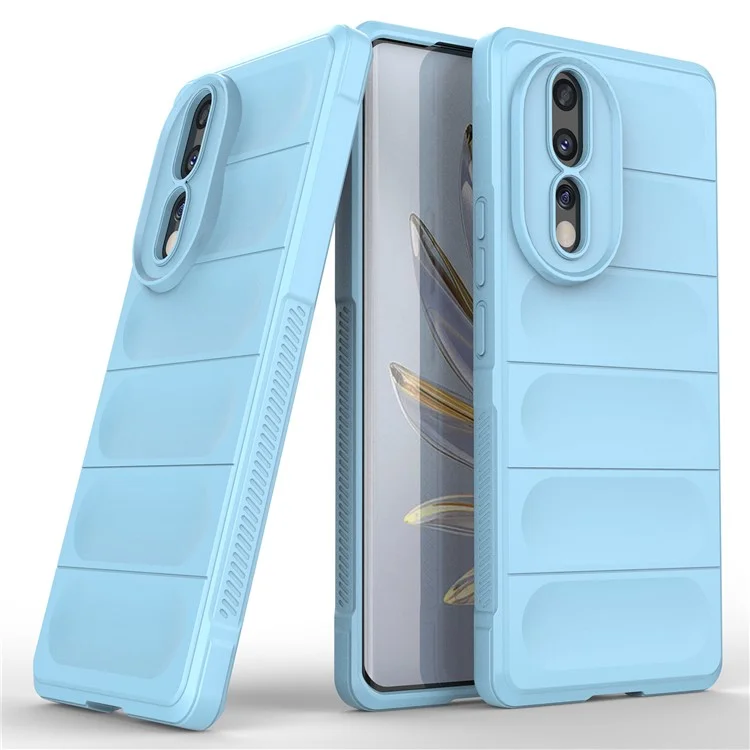 Для Honor 80 5G Прочная Задняя Крышка с Каплей-защищенной Гибкой Амортизатором Tpu. - Нежно Голубые
