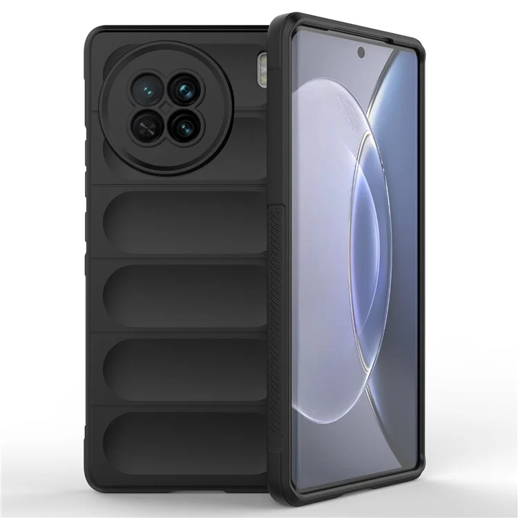 Para Vivo X90 5G TPU Suave TPU Rugged Case de Teléfonos Celulares Protector a Prueba de Caída - Negro